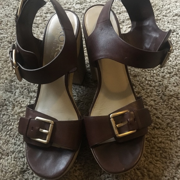 Michael Kors Size 11 Dark Brown Block Heel Leather - Picture 2 of 6